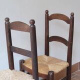 Pair of straw farm chairs
