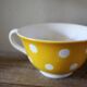 Two Large Yellow Polka Dot Cups Sarreguemines Vintage