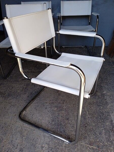 4 armchairs leather bauhaus design