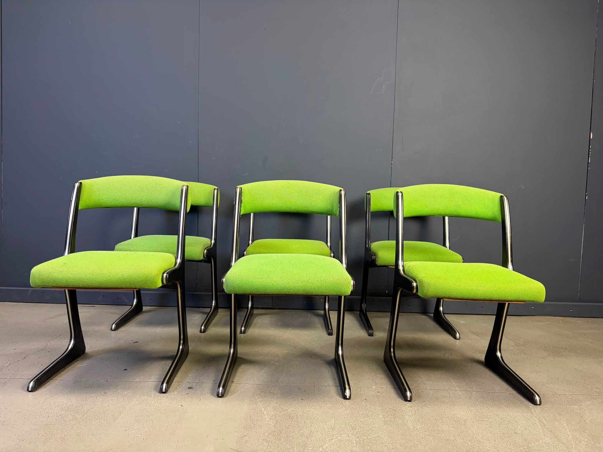 Set of 6 Kangaroo chairs by Emile Baumann, 1960s