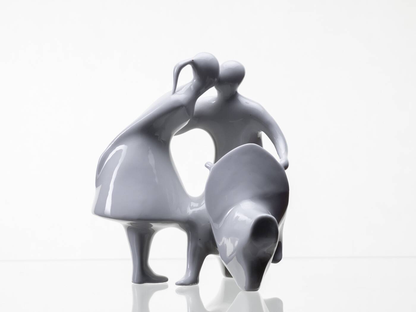 Lovers with a Truncheon, Jiří Černoch, Royal Dux, 2000s, Czech Republic