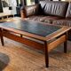 Vintage 1960s oak coffee table with slate top