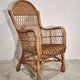 Vintage 1980s Rattan Armchair – Boho Wicker Accent Chair