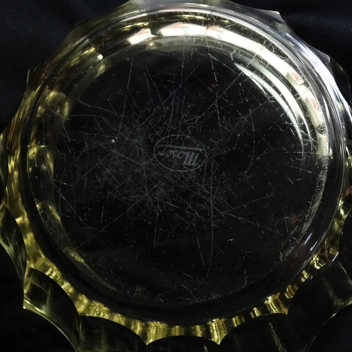 Bonbonnière Art Déco, cristal, Moser, Tchécoslovaquie, années 1930