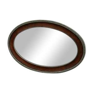 Miroir années 40 oval en bois