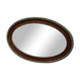 40s oval mirror in wood and stucco 59x39cm