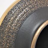 Black and gold ceramic vase west germany vintage design