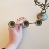 Pair of mini candlesticks small metal table candlesticks