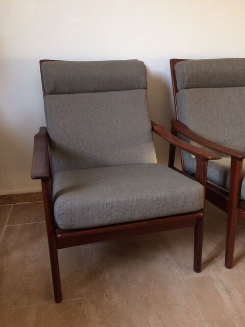 Paire de fauteuils scandinaves en teck années 60