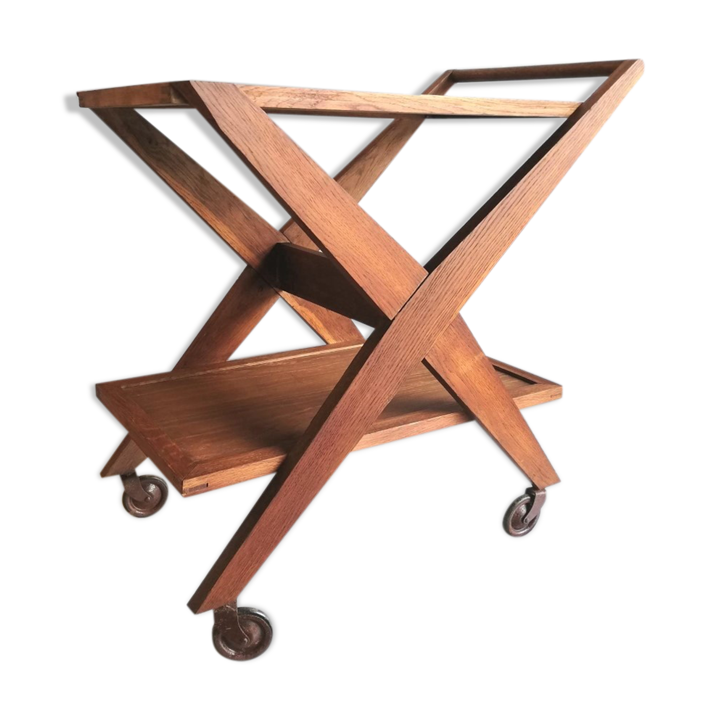 Solid oak serving table 1950s