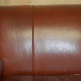 Vintage leather canapé in Art Nouveau style