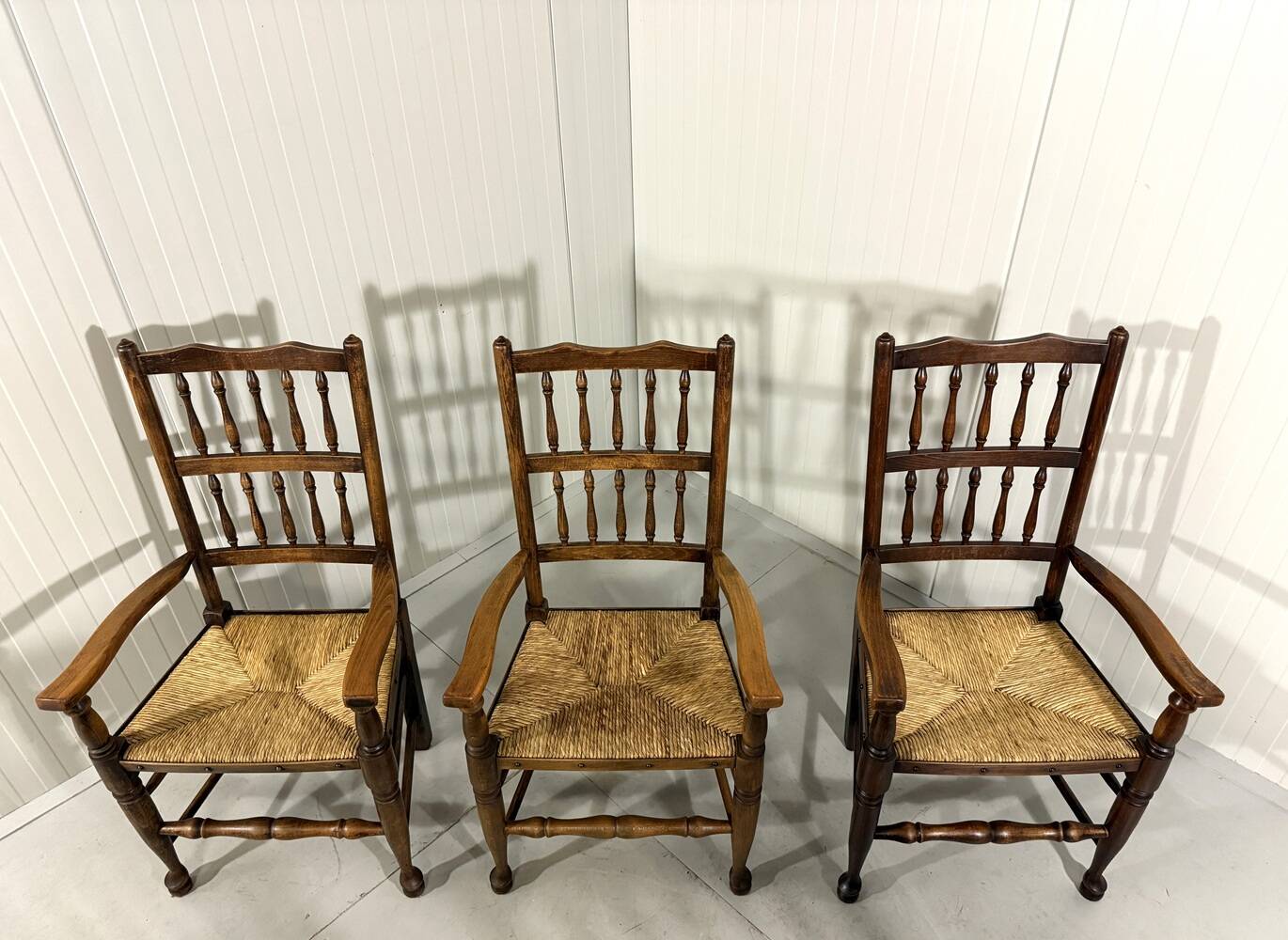Lancashire spindleback dining arm chairs 1900's