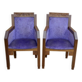 Pair of oak armchairs, Amsterdam School, 1930s