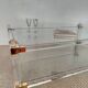 Table XL Laiton massif et Plexiglas-Style Jansen 1970