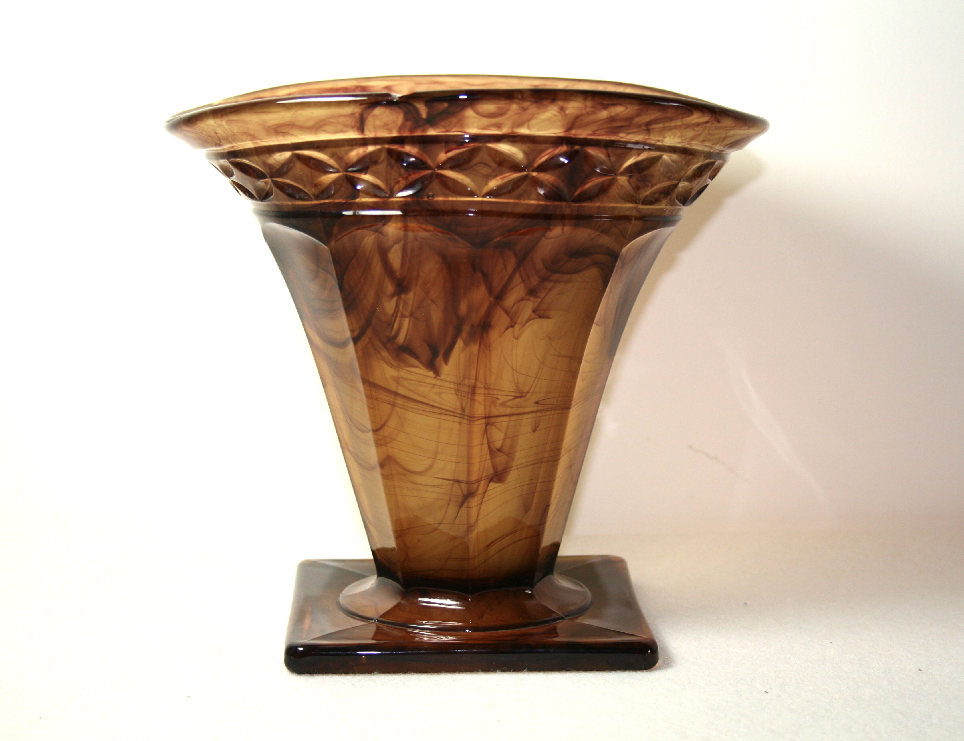 Pressed glass, Art Deco vase