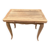 Small dining table, extendable Louis XV kitchen table, stripped oak.