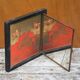 Vintage triptych mirror, wall mirror, barber mirror, collection, Asian pattern mirror