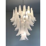 Lustre en cascade en verre de murano givré « selle »