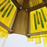 Yellow acrylic and metal pendant lamp by Claus Bolby for Cebo Industri, Denmark 1960's