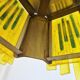 Suspension acrylique et métal jaune par Claus Bolby pour Cebo Industri, Danemark 1960's