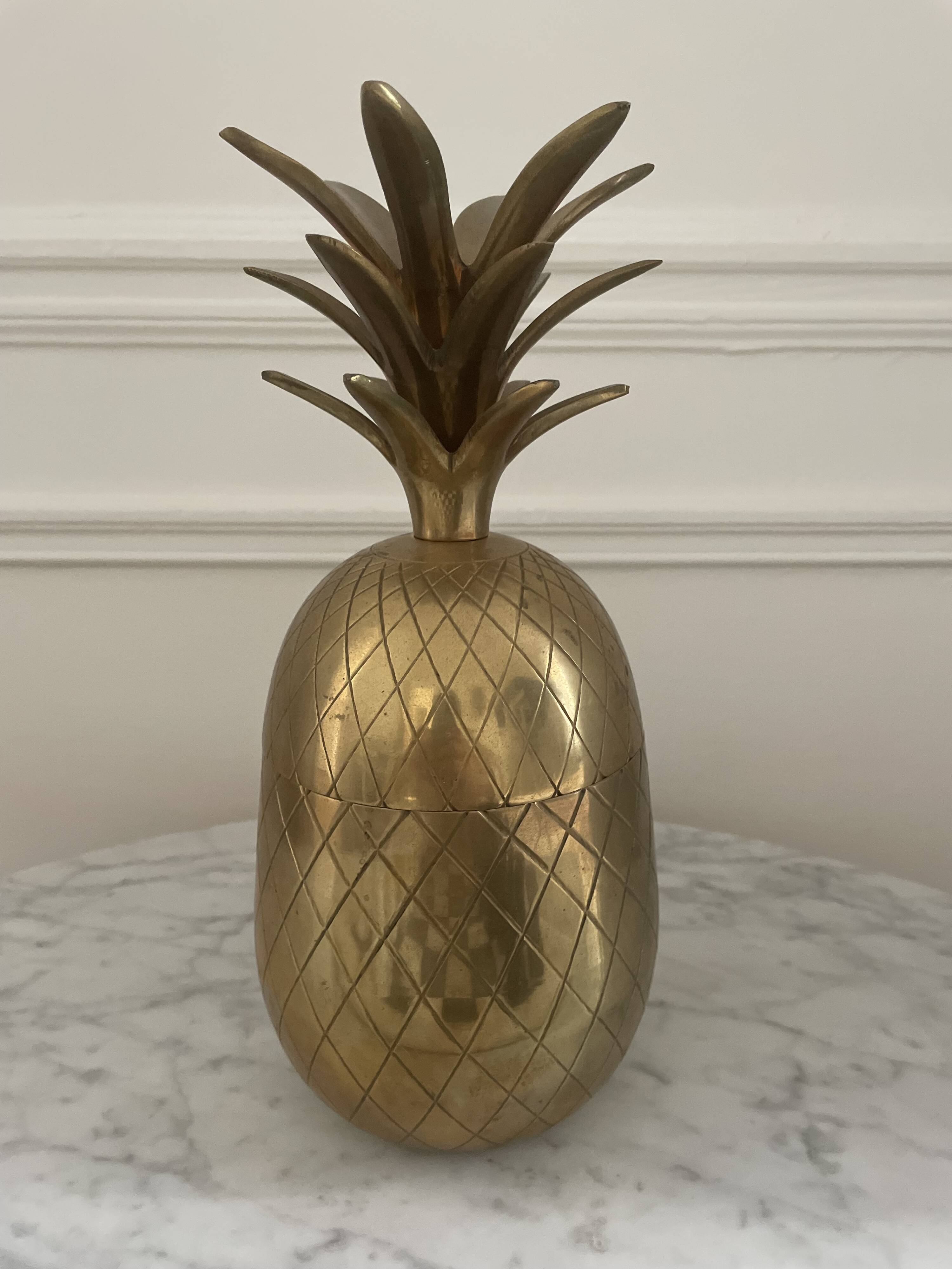 Récipient ananas laiton massif