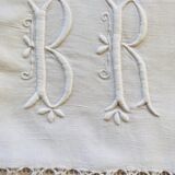 Drat plat 2 pers embroidered/hand-opened monogram
