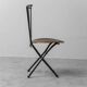 Set of 4 folding chairs in metal and wood, 1970s vintage