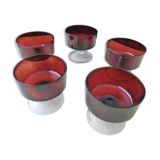 Set of 5 vintage cuts ruby color BP