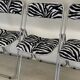 6 chaises pliante vintage 1970  zèbre