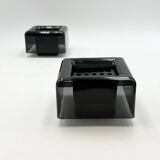 Paire de cache-pots Space Age noirs par Anna Mazzucchelli pour Vastill, Italie