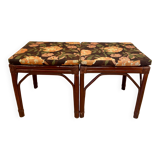 Rattan bench or pair of stools 1950.