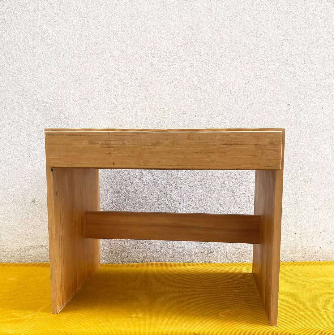Vintage solid pine desk – Maison Regain, 1970s