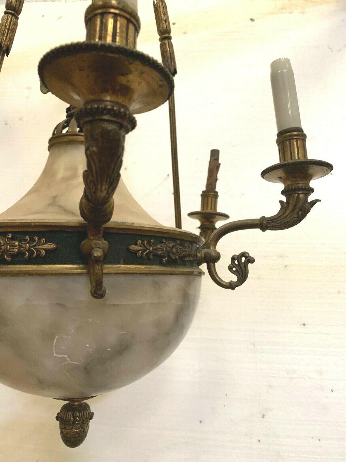 19th century Bronze and Alabaster Empire Lustre Napoleon III