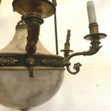 Lustre empire en bronze et albâtre XIX siècle Napoléon III
