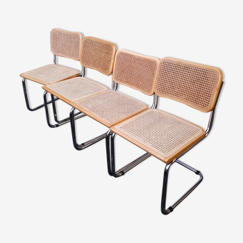 Lot de 4 chaises Cesca par Marcel Breuer