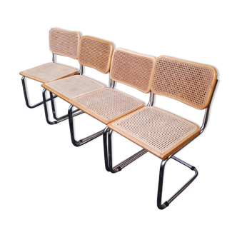 Series of 4 Cesca chairs by Marcel breuer