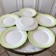 set of 6 pastel gradient light green dessert plates 40s-50s