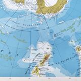 Vintage South Pole Antarctica map from 1950