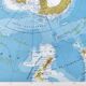 Vintage South Pole Antarctica map from 1950