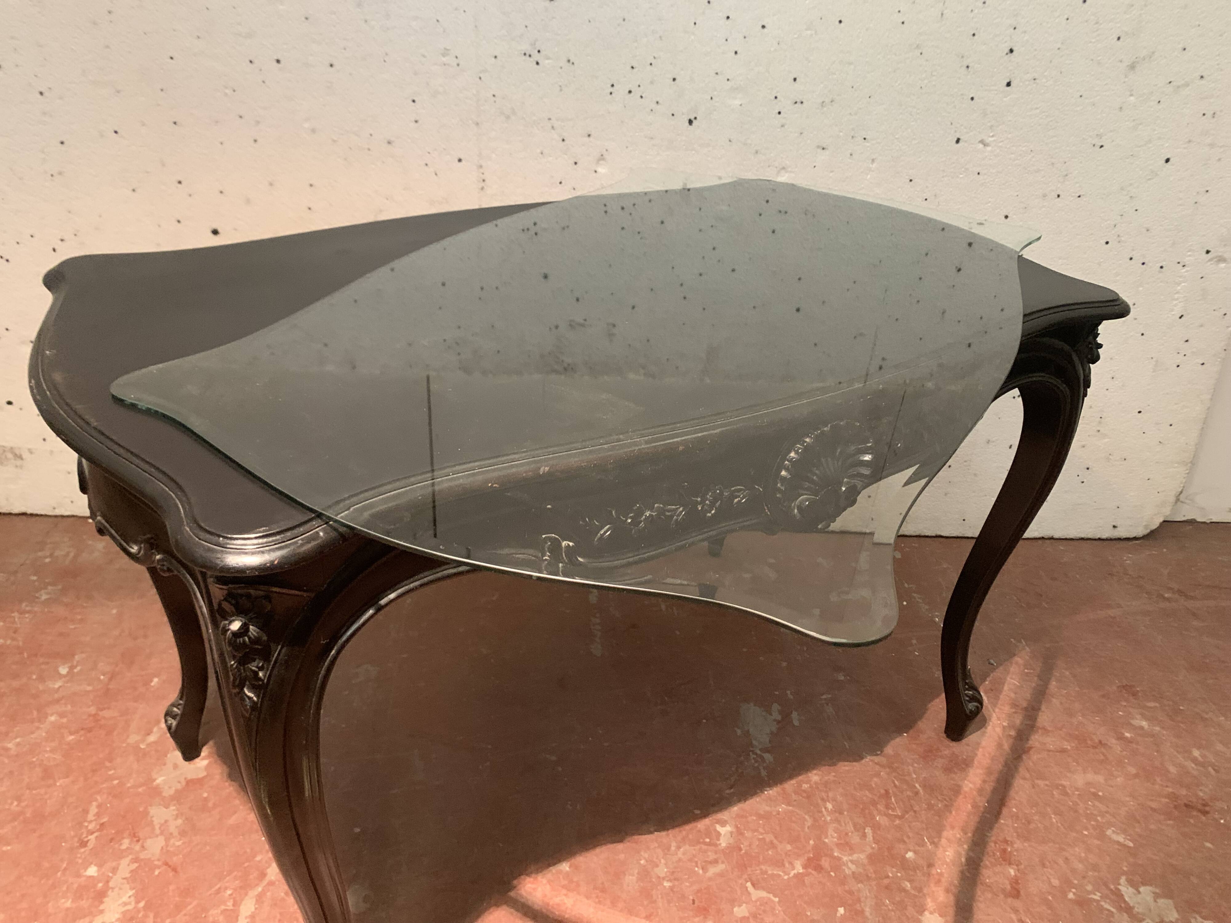 Louis XV style desk in black wood Napoleon III, XIX century