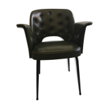 Chair in bottle green leatherette