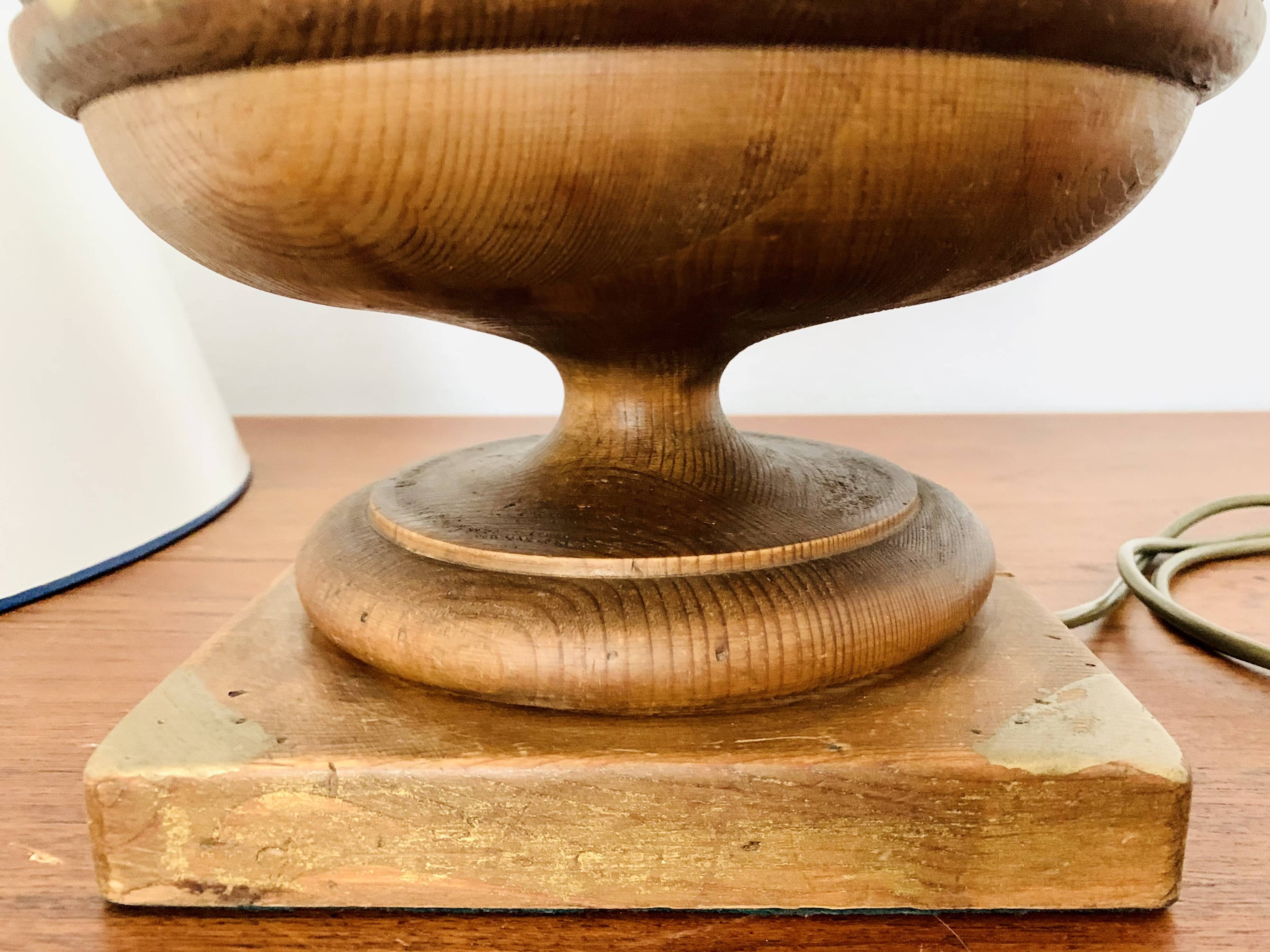 Wooden Hollywood Regency Table Lamp