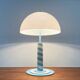 Lampe sur pied et lampe de table postmoderne allemande avec motif tourbillon bleu clair et blanc, années 1980, lot de 2