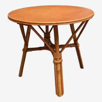 Circular rattan coffee table 1970-1980