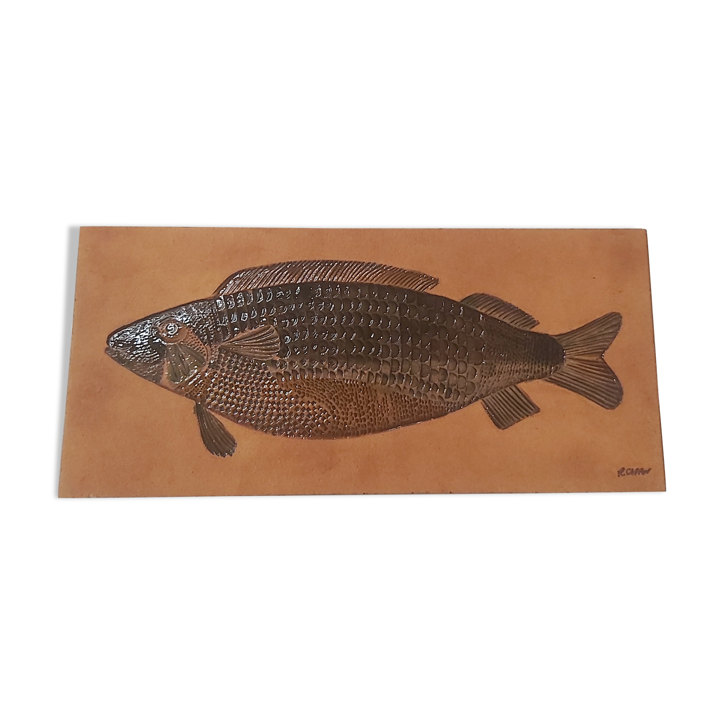 Ceramic fish dish signed R. Capron