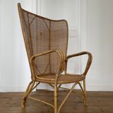 Vintage rattan and canning armchair