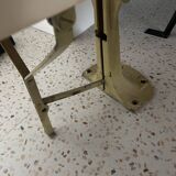 Old folding train table or wooden strapontin 1920 metal base