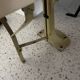 Old folding train table or wooden strapontin 1920 metal base