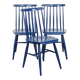 Set of 3 beautiful vintage 1960s blue wooden dining chairs/spindle chairs