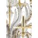 Elegant Huge Ca’ Rezzonico Murano Glass Chandelier With Gold Accents